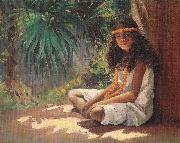 Helen Thomas Dranga Portrait of a Polynesian Girl France oil painting artist